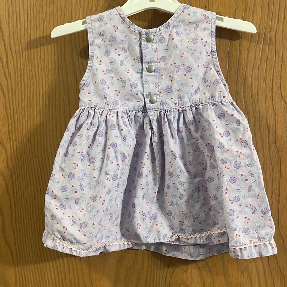 Vintage Gymboree Pink and White Floral Sleeveless Dress 6-12M‎